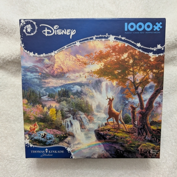 Disney Thomas Kinkade Puzzle with Blue and Orange Landscape - Picture 1 of 4
